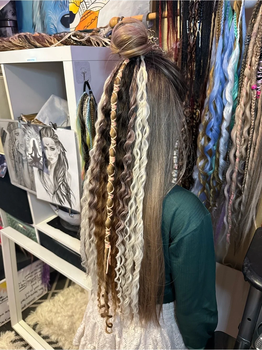Boho Mixed Brown and Blonde Braided Hair Extensions